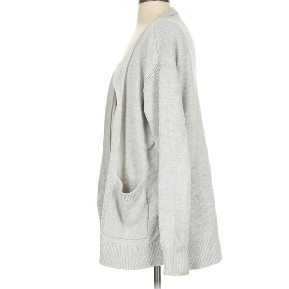 Everlane Soft Cotton Chunky Knit Front Pocket Cardigan Summer Sweater Grey Small - Picture 3 of 9